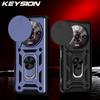 KEYSION Shockproof Case for ZTE Nubia Focus Pro 5G Slide Camera Lens Protection Ring Stand Phone Cover for Nubia Focus Pro 5G