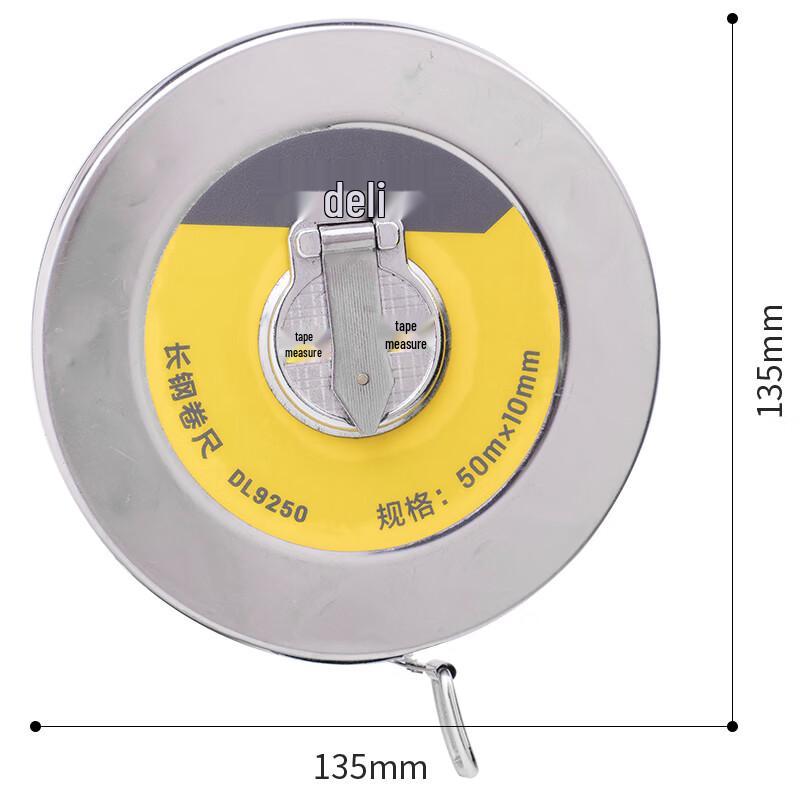 Deli 50m Reel Steel Measuring Tape