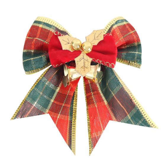 Рождественский бант-подвеска с колокольчиками, звонкий цветной бант из ленты, подвесное украшение на елку, подарок ручной работы, веселое рождественское украшение для дома