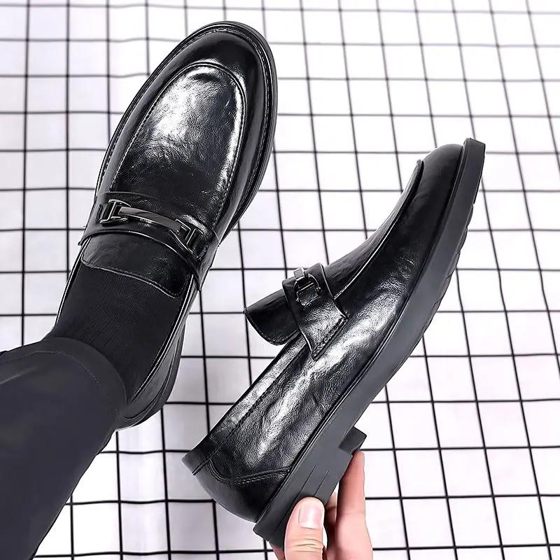 Натуральная кожа без резины, официальная мужская официальная обувь, деловая обувь для общения, мужская повседневная элегантная и классическая одежда 39