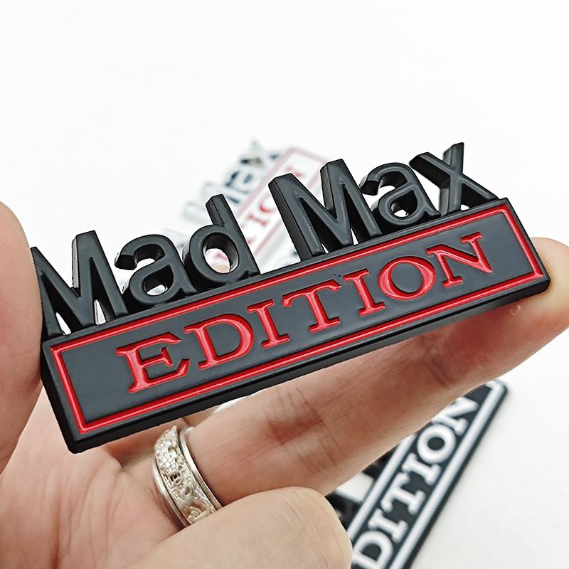 Mad Max Edition Metal Emblem Sticker Badge Fender Funny Decal Car Truck Replacement Door Decoration For Universal Car Motorcycle