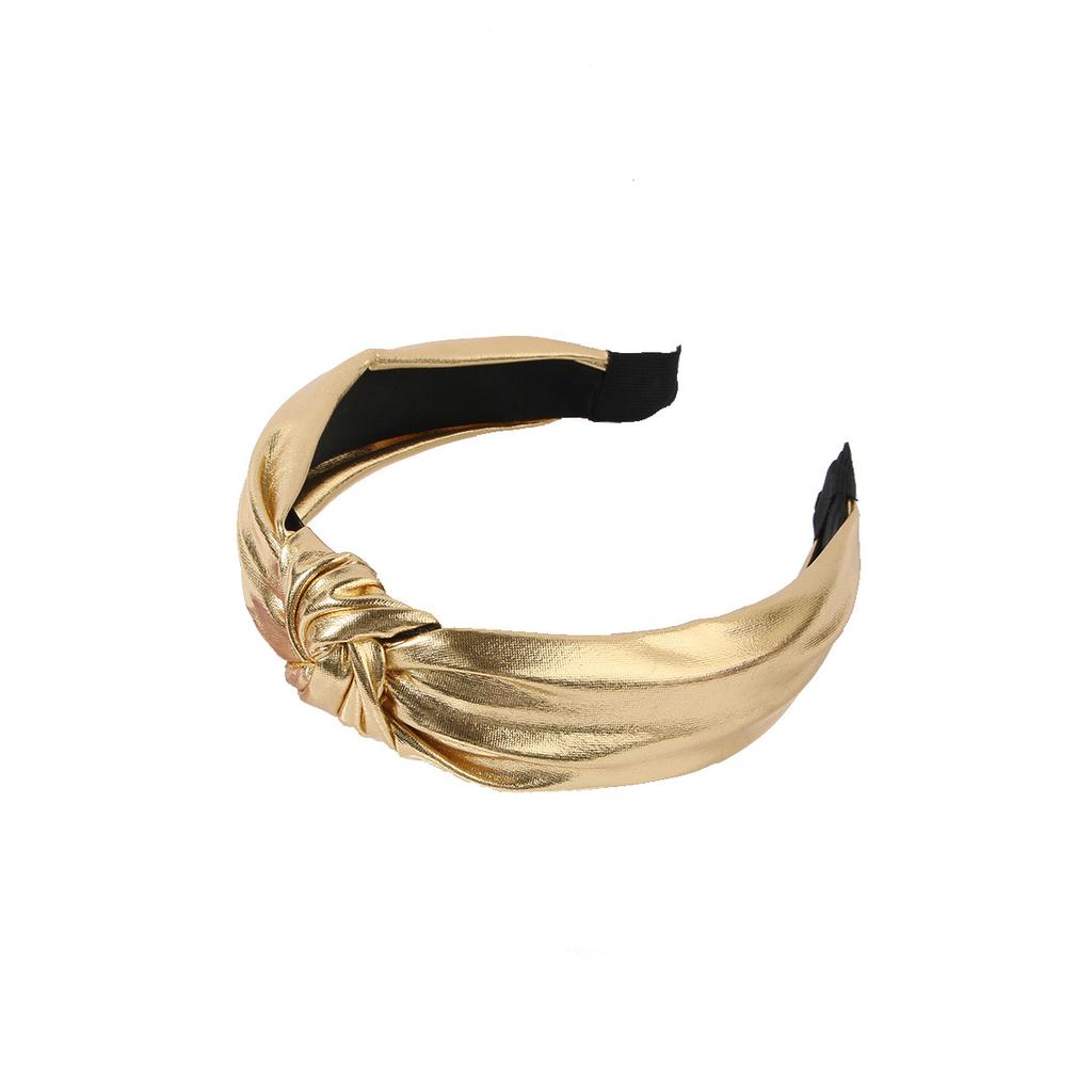 Тканевая повязка на голову, трансграничная, широкополая, модная, лазерная, с узлом, для умывания и выхода в свет, однотонная повязка на голову