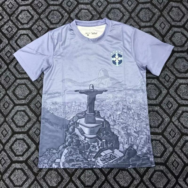 Brazil National Team Soccer Jersey Men Women Short Sleeve Training Match Shirt Breathable Sportswear