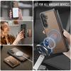 For Samsung Galaxy S25 Case JEEHOOD J12 Magnetic Detachable Zipper Wallet Kickstand Leather Back Cover Magnetic Case