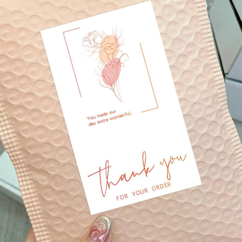 50PCS Commodity Packaging Thanks Decals 5.4*9cm Flower Sealing Labels Event