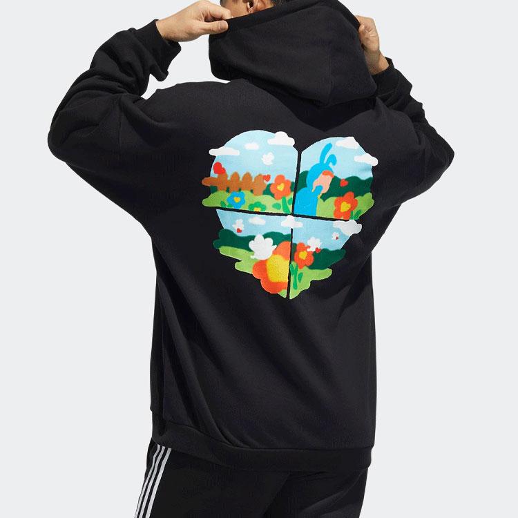 adidas Свитшоты Originals X Melting Sadness Мужские Черный С капюшоном Умеренный Обычный HB6864