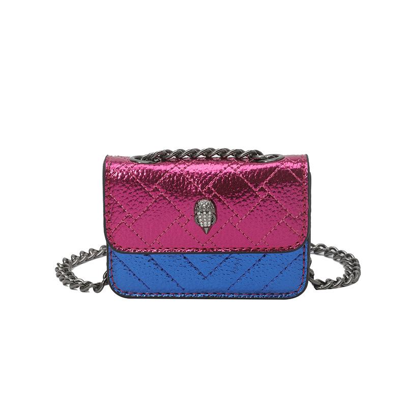 Сумка-мини на цепочке с ромбовидной стежкой на весну/лето 2025 - Вышитая сумка кроссбоди с головой орла