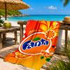 Пляжное полотенце Fanta Orange Refreshment, Быстросохнущее, Легко в уходе, Подходит как для занятий фитнесом, так и для пляжного отдыха, Спортивный незаменимый аксессуар