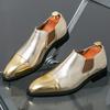 Дизайнерские Новые Мужские Золотые Лоферы-Дерби с Лоскутным Узором Мужская Роскошная Мода Обувь Жениха для Свадьбы Итальянский Стиль Обувь для Выпускного Вечера