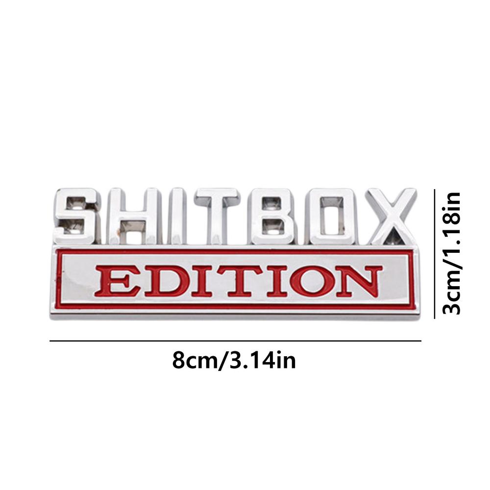 Наклейки на автомобиль Shitbox 3D Дизайн Shitbox Эмблемы автомобилей Креативная новинка Украшения Забавный дизайн Креативная новинка Украшения Забавный