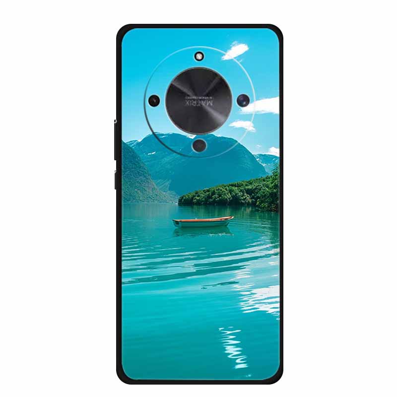 Чехол для телефона для Honor X70 5G 2025 Чехол X 70 Coque Цветы Черный Силикон Мягкая Задняя крышка для Honor X70 Чехлы HonorX70 Funda 6.79"