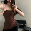 Women's Tops Solid Color Large Size Undershirt Sexy Hot Girls Open Small Suspenders Thin Straps Sexy Sleeveless Tops