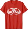 Ski Mountain Night Scene Graphic Tee Breathable Soft Cotton Casual TShirt for Unisex