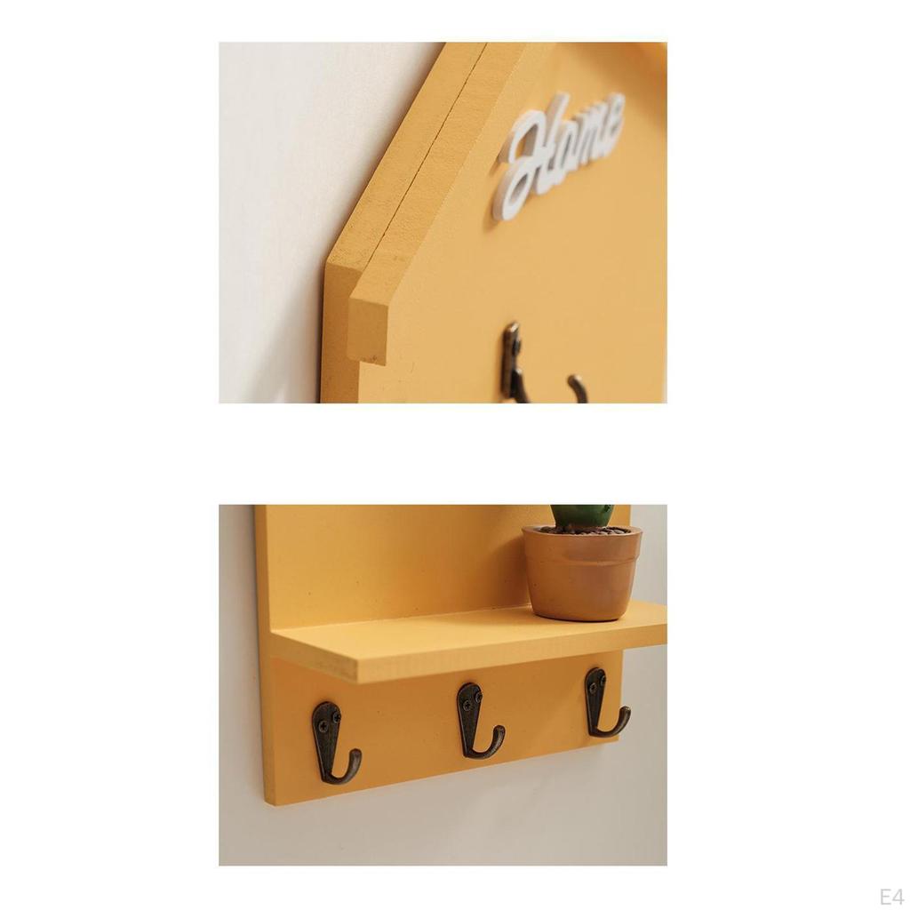 Decorative Wall Mount Wooden Key Storage Organizer 8.2x2.7x12.2 Inch Versatile Home Decor for Can