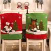 Decor Snowman Elk Santa Clause Chair Back Christmas Chair Cover Seat Covers Elastic Stretch Cover