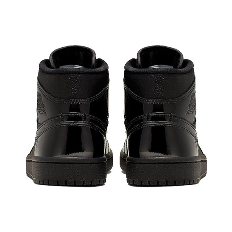 Jordan 1 Женские кроссовки Mid Patent Triple Black BQ6472-003