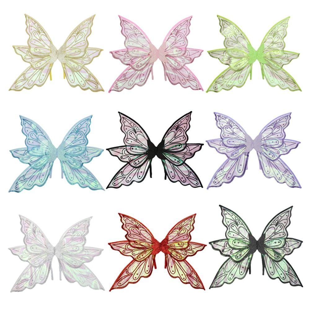Sparkling Organza Butterfly Wings Girls Angel Wings  for Halloween Dress Up Party Favor Gift
