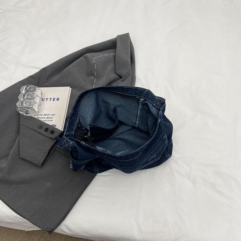 Джинсовая сумка Женская сумка через плечо большой вместимости Студенческая сумка через плечо