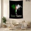 Algeria Flag Custom Name Wall Tapestry Aesthetic Wall Hanging Printed Fabric Blanket Decorative Tapestries for Bedroom Living Room Home Decor