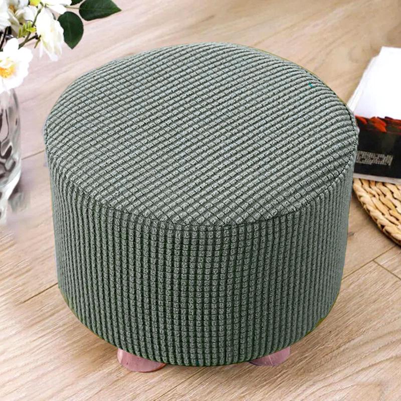 1 шт. Круглый чехол на сиденье Эластичный протектор Мягкий пуф Табурет Съемный фланелевый чехол для табурета Подставка для ног