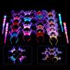 LED Glow Hair Bands Cheer Props Glowing Hair Hoops Colorful Glow Headband  for Children Adults