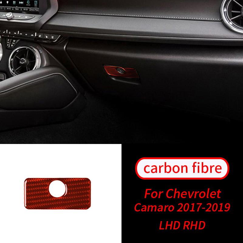 Для Chevrolet Camaro 17-19 1 шт. настоящее углеродное волокно перчаточный ящик ручка панель отделка салона автомобиля аксессуары салон автомобиля