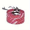 Fashion Crossover Printed Fabric Bracelet Ethnic Style Hand-woven Bracelet Set Simple Hemp Bracelet for Both Men and Women