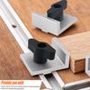 4 Pcs Set T Track Stop Block Silver Color Inline Design Bi-Directional Stop T-Track System With Knobs Short Stop Kit