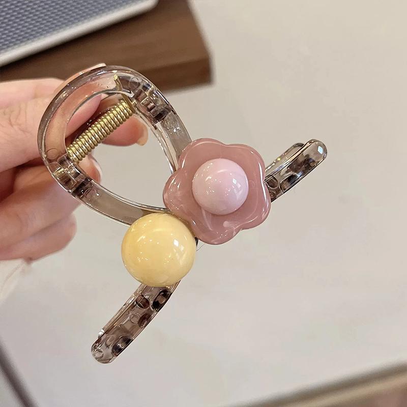 Новые милые заколки для волос Sweet Grab для женщин, цветочные акриловые заколки, зажим для волос на затылок, зажим-краб, аксессуары для волос для девочек