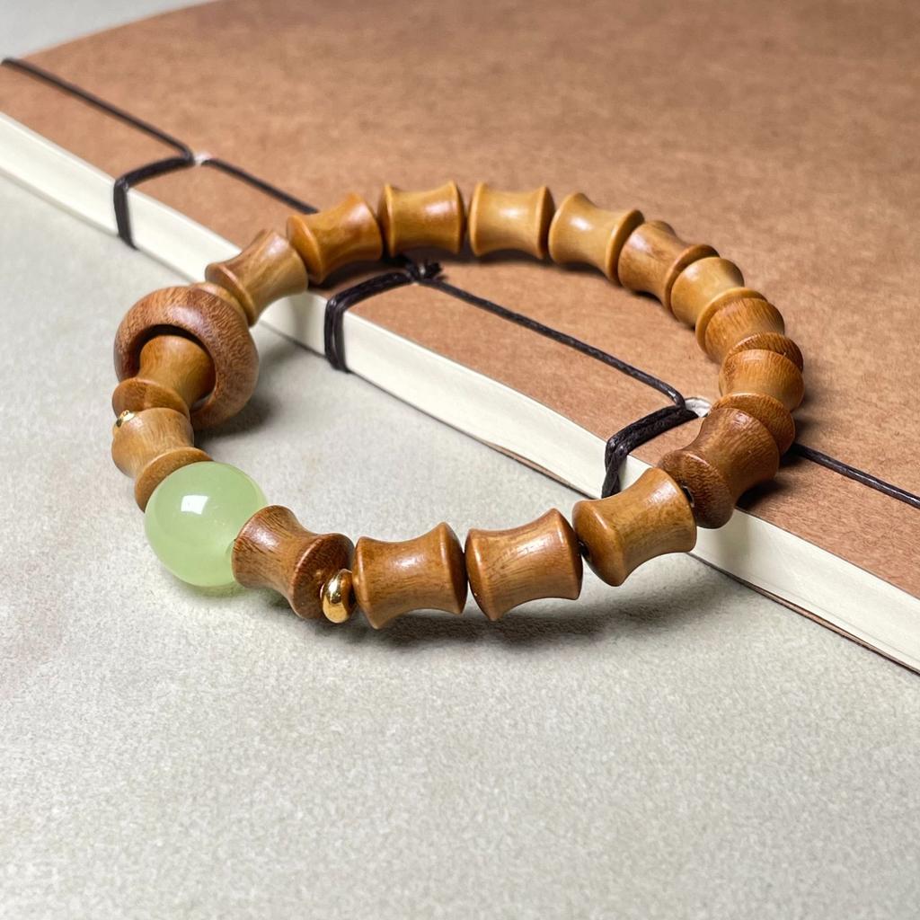 Зеленый сандал, бамбук, светящееся беговое кольцо «Вечная ночь», женский браслет, красный сандал, кровавый сандал, маленький браслет из сандалового дерева для Барби