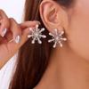 Pearl Snowflake Earrings Rhinestone Xmas Dangle Earrings Fashion Christmas Stud Earrings  Girls