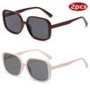 2pcs Square Sunglasses Woman Retro Vintage ColorfulSun Glasses Big Frame Female Outdoor Unisex Retro EyewearmTravel Goggles