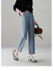 Cotton and Linen High-Waisted Jeans for Women