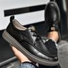 Классические мужские дышащие кроссовки из натуральной кожи, мужская повседневная обувь, универсальная мужская обувь для ходьбы на шнуровке, мужская нескользящая обувь