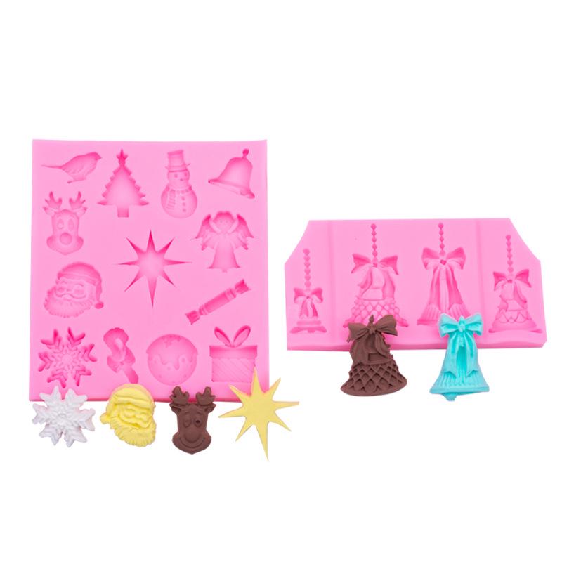 Christmas Baking Set: Stocking, Tree, Reindeer, Sleigh, Snowflake, Bell, Holly Leaf Decorations
