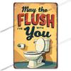 Vintage Metal Bathroom Sign Retro Funny Wall Decor for Home Restroom
