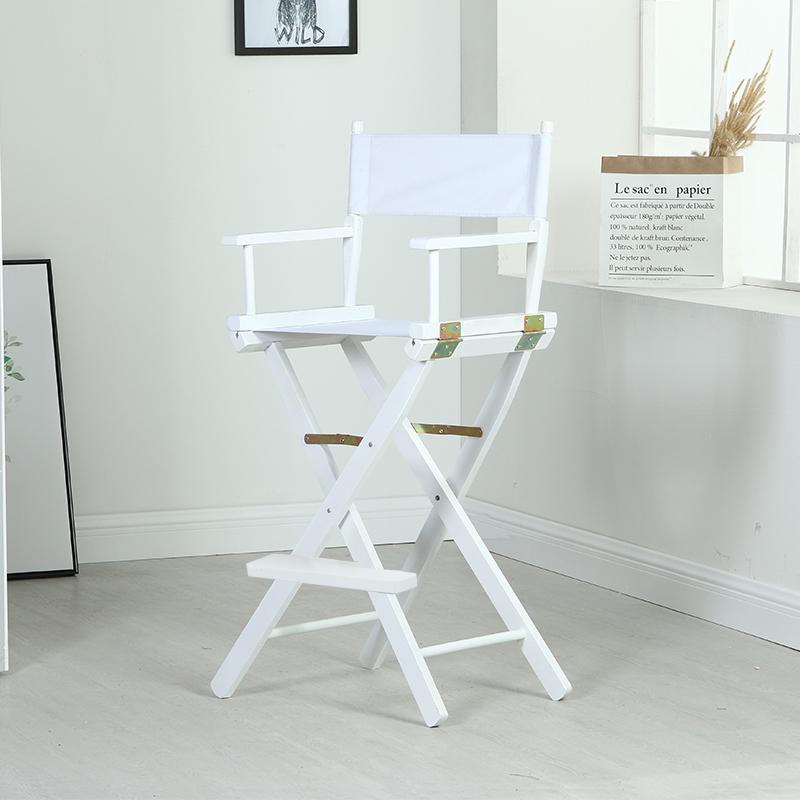 Складной стул режиссера из массива дерева с холщовой спинкой - Барный стул, для улицы, макияжа или рыбалки