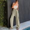 Ladies Summer Loose Pants Straight High Waist Casual Fashion Wide Leg Pants