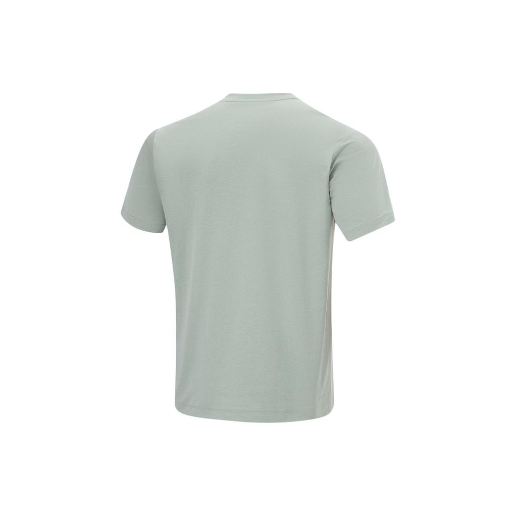 Li Ning Cooling Tea T Быстросохнущая повседневная футболка с круглым вырезом и светоотражающими короткими рукавами для мужчин, топы цвета туманно-зеленый ATSU641-2