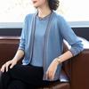 2PCS Spring Autumn Women Thin Knitted Cardigan Sweater Short Sleeve Knitted T-Shirt Two Piece Set Plus Size Open-front Knitted Coat Knitted Tops Set