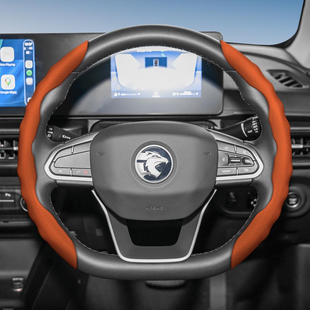 Подходит для чехла на руль Proton, Спортивный дизайн в форме волны, Дышащая кожа, Сегментированный влагопоглощающий защитный чехол на руль,