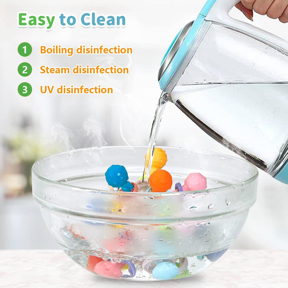 Игрушки для малышей 0-12 месяцев, силиконовый сенсорный прорезыватель, вращающийся мяч-погремушка, игрушки для хватания, развивающая игрушка для развития ребенка, подарок на вечеринку в честь рождения ребенка