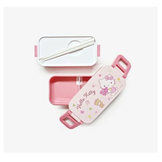Портативное антибактериальное устройство 600 мл YZW3AG + крышка + перегородка + силиконовая прокладка + средняя крышка + набор палочек для еды, Hello Kitty, 1 шт.