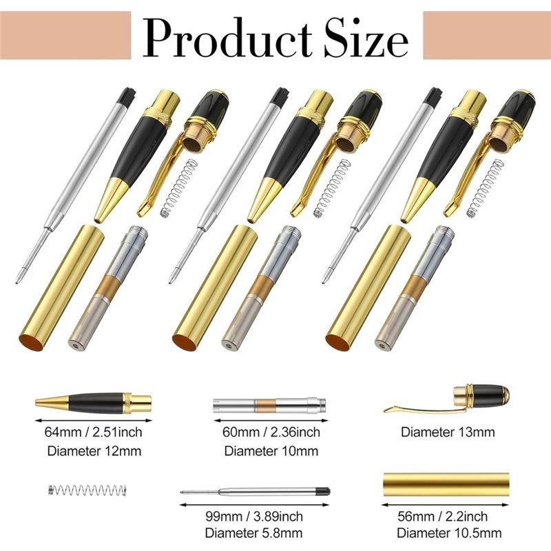 Набор для токарной обработки ручек A84E-Woodturning Pen Kit, 12 шт., с 7-мм тонкими ручками, стержнями и заготовками - Для токарного станка, Для DIY-проектов