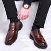 Мужская повседневная обувь на шнуровке Мужская модельная обувь Модная мужская деловая дышащая мужская повседневная обувь с круглым носком Кожаная мужская обувь