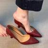 Женские туфли-лодочки на высоком каблуке с острым носком, Летние новые женские сандалии 2025, Роскошные сексуальные рабочие кожаные туфли, Брендовые туфли-лодочки для платья, Zapatos Mujer