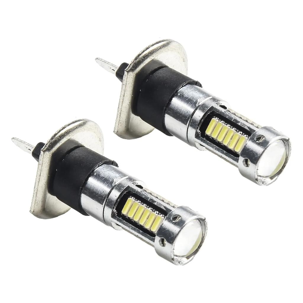 2pcs H1 12V-24V White LED Fog Driving Bulb Conversion Kit Ultra-Bright 6000k Day Running Light DRL Long Service Life