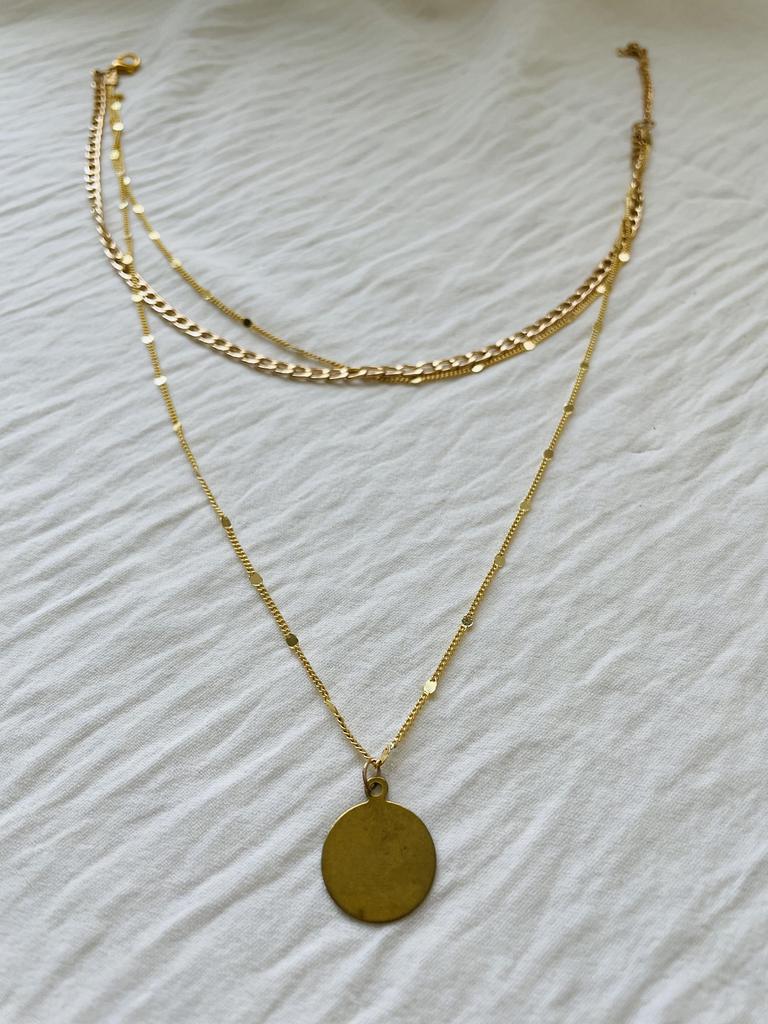 Жен. Многослойное ожерелье-цепочка Пайетки Позолоченное ожерелье Бижутерия Аксессуар Подарок