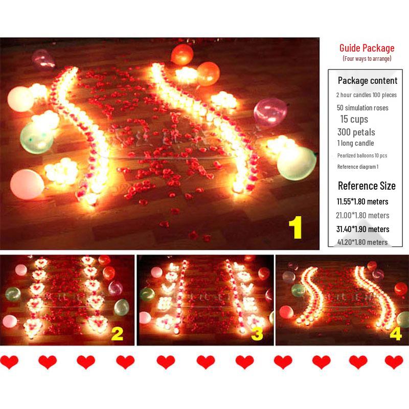 Циси День святого Валентина Романтические свечи-розы в форме сердца для признания в любви, предложения руки и сердца или украшения на день рождения.