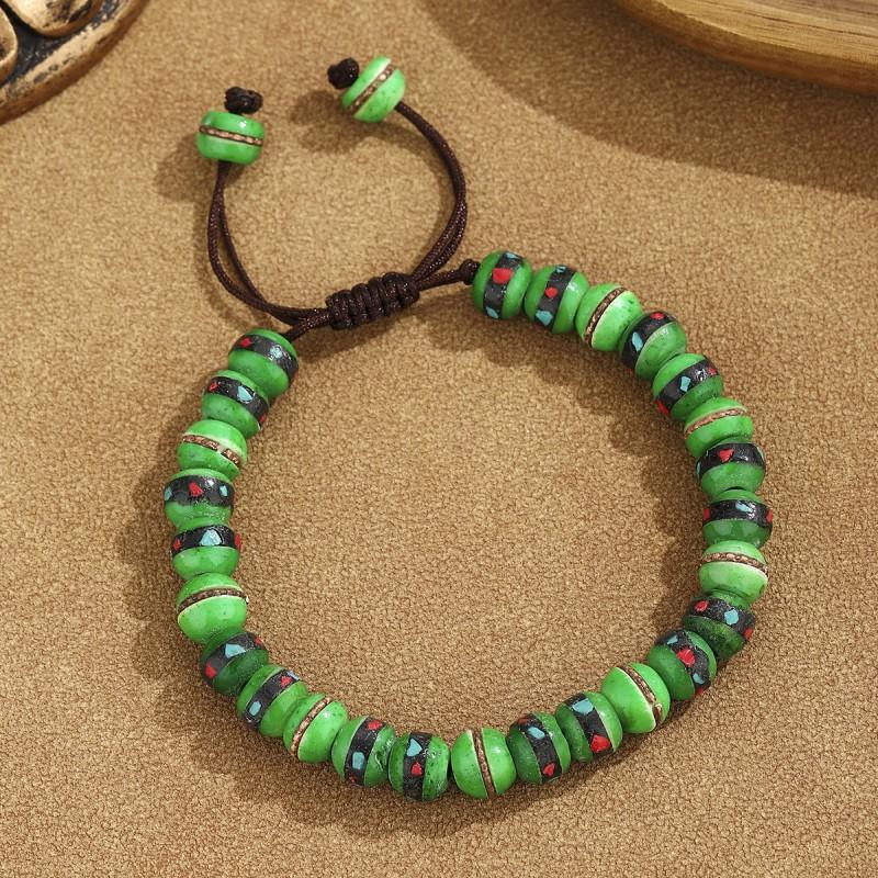 Handmade Bohemian Style Bone Bead Bracelet Women Men Ethnic Tribal Jewelry Accessory
